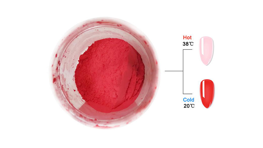 Vermelho a claro Pó que muda de temperatura