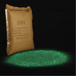 glitter verde resistente a solventes