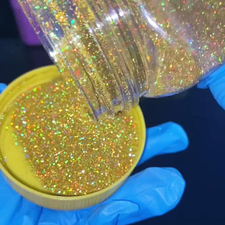 Glitter dourado holográfico