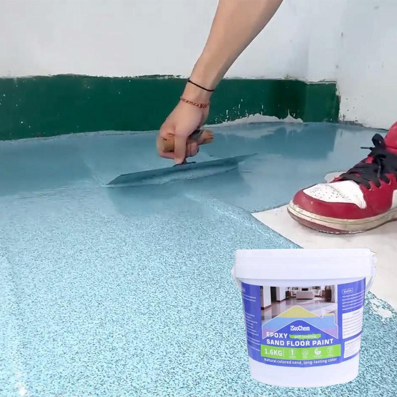 Revestimento de piso de areia colorida epóxi