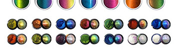 Cores cintilantes: pigmentos ópticos variáveis ​​vs. pigmentos perolados