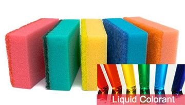 ​Corantes líquidos em materiais de espuma de poliuretano